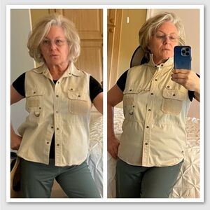 Lauren Ralph Lauren khaki utility vest size large ￼